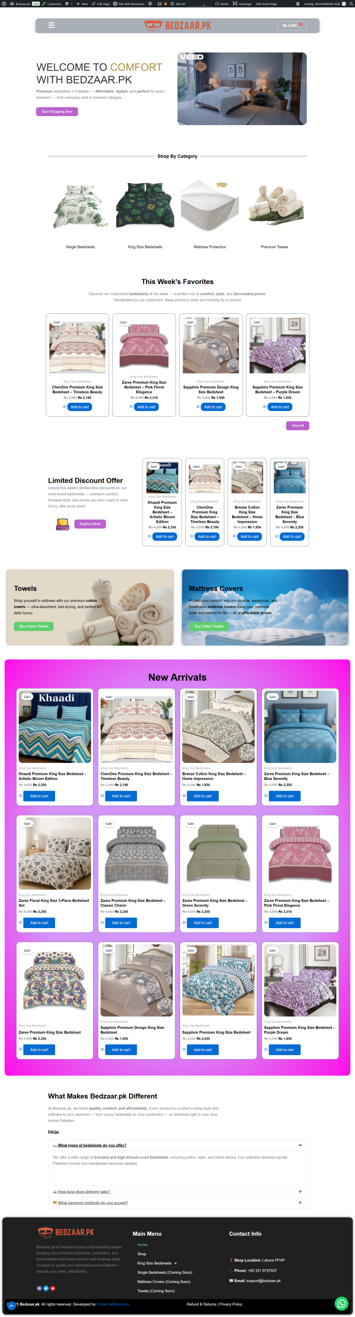 Premium Branded Bedsheet E-Commerce Store for Sale – Bedzaar.pk